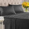 imageStriped Sheets  Grey Striped Sheets  1 Flat amp 1 Fitted amp 2 Pillowcases w Deep Pockets  Comfy Wrinkle amp Fade Free  UltraSoft Breathable amp Cooling  Luxury Pinstripe Bedding  Queen Size Bed Set56  Black Quatrefoil