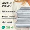 imageStriped Sheets  Grey Striped Sheets  1 Flat amp 1 Fitted amp 2 Pillowcases w Deep Pockets  Comfy Wrinkle amp Fade Free  UltraSoft Breathable amp Cooling  Luxury Pinstripe Bedding  Queen Size Bed Set30  Ocean Stripe