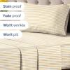 imageStriped Sheets  Grey Striped Sheets  1 Flat amp 1 Fitted amp 2 Pillowcases w Deep Pockets  Comfy Wrinkle amp Fade Free  UltraSoft Breathable amp Cooling  Luxury Pinstripe Bedding  Queen Size Bed Set74  Yellow Pencil Stripes