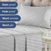 imageStriped Sheets  Grey Striped Sheets  1 Flat amp 1 Fitted amp 2 Pillowcases w Deep Pockets  Comfy Wrinkle amp Fade Free  UltraSoft Breathable amp Cooling  Luxury Pinstripe Bedding  Queen Size Bed Set46  Railroad Stripe