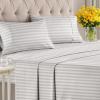 imageStriped Sheets  Grey Striped Sheets  1 Flat amp 1 Fitted amp 2 Pillowcases w Deep Pockets  Comfy Wrinkle amp Fade Free  UltraSoft Breathable amp Cooling  Luxury Pinstripe Bedding  Queen Size Bed Set63  Greyscale