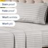 imageStriped Sheets  Grey Striped Sheets  1 Flat amp 1 Fitted amp 2 Pillowcases w Deep Pockets  Comfy Wrinkle amp Fade Free  UltraSoft Breathable amp Cooling  Luxury Pinstripe Bedding  Queen Size Bed Set63  Greyscale