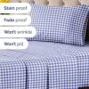 imageStriped Sheets  Grey Striped Sheets  1 Flat amp 1 Fitted amp 2 Pillowcases w Deep Pockets  Comfy Wrinkle amp Fade Free  UltraSoft Breathable amp Cooling  Luxury Pinstripe Bedding  Queen Size Bed Set51  Blue Gingham