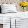 imageStriped Sheets  Grey Striped Sheets  1 Flat amp 1 Fitted amp 2 Pillowcases w Deep Pockets  Comfy Wrinkle amp Fade Free  UltraSoft Breathable amp Cooling  Luxury Pinstripe Bedding  Queen Size Bed Set32  Blue Stripe