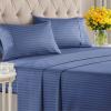 imageStriped Sheets  Grey Striped Sheets  1 Flat amp 1 Fitted amp 2 Pillowcases w Deep Pockets  Comfy Wrinkle amp Fade Free  UltraSoft Breathable amp Cooling  Luxury Pinstripe Bedding  Queen Size Bed Set35  Blue Stripes
