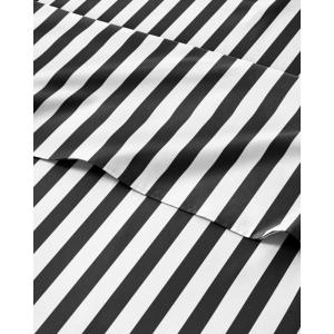 imageStriped Sheets  Grey Striped Sheets  1 Flat amp 1 Fitted amp 2 Pillowcases w Deep Pockets  Comfy Wrinkle amp Fade Free  UltraSoft Breathable amp Cooling  Luxury Pinstripe Bedding  Queen Size Bed Set47  Black Pinstripe