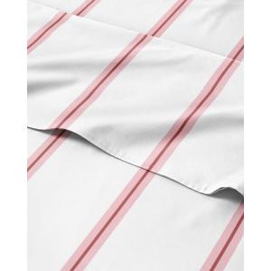 imageStriped Sheets  Grey Striped Sheets  1 Flat amp 1 Fitted amp 2 Pillowcases w Deep Pockets  Comfy Wrinkle amp Fade Free  UltraSoft Breathable amp Cooling  Luxury Pinstripe Bedding  Queen Size Bed Set40  Red Stripe
