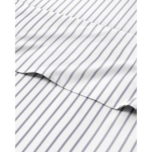 imageStriped Sheets  Grey Striped Sheets  1 Flat amp 1 Fitted amp 2 Pillowcases w Deep Pockets  Comfy Wrinkle amp Fade Free  UltraSoft Breathable amp Cooling  Luxury Pinstripe Bedding  Queen Size Bed Set66  Nautical Pinstripe