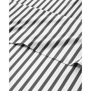 imageStriped Sheets  Grey Striped Sheets  1 Flat amp 1 Fitted amp 2 Pillowcases w Deep Pockets  Comfy Wrinkle amp Fade Free  UltraSoft Breathable amp Cooling  Luxury Pinstripe Bedding  Queen Size Bed Set46  Railroad Stripe