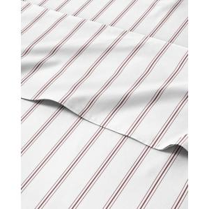 imageStriped Sheets  Grey Striped Sheets  1 Flat amp 1 Fitted amp 2 Pillowcases w Deep Pockets  Comfy Wrinkle amp Fade Free  UltraSoft Breathable amp Cooling  Luxury Pinstripe Bedding  Queen Size Bed Set39  Double Red