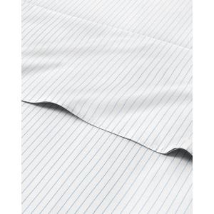 imageStriped Sheets  Grey Striped Sheets  1 Flat amp 1 Fitted amp 2 Pillowcases w Deep Pockets  Comfy Wrinkle amp Fade Free  UltraSoft Breathable amp Cooling  Luxury Pinstripe Bedding  Queen Size Bed Set71  Sky Blue Pinstripe