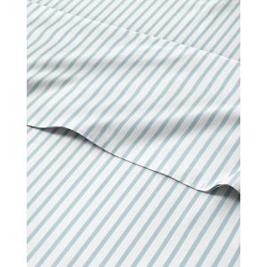 imageStriped Sheets  Grey Striped Sheets  1 Flat amp 1 Fitted amp 2 Pillowcases w Deep Pockets  Comfy Wrinkle amp Fade Free  UltraSoft Breathable amp Cooling  Luxury Pinstripe Bedding  Queen Size Bed Set31  Sky Stripe
