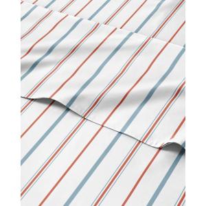 imageStriped Sheets  Grey Striped Sheets  1 Flat amp 1 Fitted amp 2 Pillowcases w Deep Pockets  Comfy Wrinkle amp Fade Free  UltraSoft Breathable amp Cooling  Luxury Pinstripe Bedding  Queen Size Bed Set38  Red Blue Stripe
