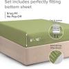 imageCGK Unlimited King Size Fitted Bed Sheet Hotel Luxury Fits Mattress Up to 16 Soft Wrinkle Free Breathable Sheet for Women Men Kids amp Teens Light Olive Green29  Light Olive Green
