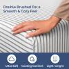 imageCal King Fitted Bed Sheet  Bottom Single Fitted Sheet Only  Soft Hotel Luxury Bedding w 816 Inch Deep Pockets  Breathable amp Wrinkle Free  EasyCare Fade and Shrink Resistant  Grey Stripes 2