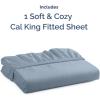 imageCal King Fitted Bed Sheet  Bottom Single Fitted Sheet Only  Soft Hotel Luxury Bedding w 816 Inch Deep Pockets  Breathable amp Wrinkle Free  EasyCare Fade and Shrink Resistant  Heathered Blue