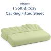 imageCal King Fitted Bed Sheet  Bottom Single Fitted Sheet Only  Soft Hotel Luxury Bedding w 816 Inch Deep Pockets  Breathable amp Wrinkle Free  EasyCare Fade amp Shrink Resistant  Light Sage Green