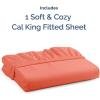 imageCal King Fitted Bed Sheet  Bottom Single Fitted Sheet Only  UltraSoft Hotel Luxury Bedding w 816 Inch Deep Pockets  Breathable Cooling amp Wrinkle Free  EasyFit Fade amp Shrink Resistant  Coral