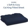 imageCal King Fitted Bed Sheet  Bottom Single Fitted Sheet Only  UltraSoft Hotel Luxury Bedding w 816 Inch Deep Pockets  Breathable amp Wrinkle Free  EasyCare Fade and Shrink Resistant  Navy Blue