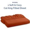 imageCal King Fitted Bed Sheet  Bottom Single Fitted Sheet Only  UltraSoft Hotel Luxury Bedding w 816 Inch Deep Pockets  Breathable amp Wrinkle Free  EasyCare Fade amp Shrink Resistant  Terracotta