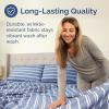 imageFull Size Flat Sheet  Hotel Quality Top Flat Bed Sheet Only  UltraSoft Breathable amp Cooling  Fade amp Wrinkle Free  EasyCare Stain amp Shrink Resistant Bedding  EasyFit amp OekoTex  French Grey42  Blue Stripes 3
