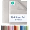 imageFull Size Flat Sheet  Hotel Quality Top Flat Bed Sheet Only  UltraSoft Breathable amp Cooling  Fade amp Wrinkle Free  EasyCare Stain amp Shrink Resistant Bedding  EasyFit amp OekoTex  French Grey03  Light Grey