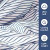 imageFull Size Flat Sheet  Hotel Quality Top Flat Bed Sheet Only  UltraSoft Breathable amp Cooling  Fade amp Wrinkle Free  EasyCare Stain amp Shrink Resistant Bedding  EasyFit amp OekoTex  French Grey43  Blue Stripes 2