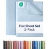 imageFull Size Flat Sheet  Hotel Quality Top Flat Bed Sheet Only  UltraSoft Breathable amp Cooling  Fade amp Wrinkle Free  EasyCare Stain amp Shrink Resistant Bedding  EasyFit amp OekoTex  French Grey21  Baby Blue