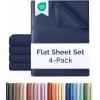 imageFull Size Flat Sheet  Hotel Quality Top Flat Bed Sheet Only  UltraSoft Breathable amp Cooling  Fade amp Wrinkle Free  EasyCare Stain amp Shrink Resistant Bedding  EasyFit amp OekoTex  French Grey18  Navy Blue