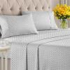 imageGrey Geometric Bed Sheets  1 Flat amp 1 Fitted Sheet amp 2 Pillowcases w Deep Pockets  Wrinkle amp Fade Free UltraSoft Breathable and Cooling  Luxury Moroccan Bed Set  Queen Size  Gray Quatrefoil54  Gray Clover