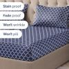 imageGrey Geometric Bed Sheets  1 Flat amp 1 Fitted Sheet amp 2 Pillowcases w Deep Pockets  Wrinkle amp Fade Free UltraSoft Breathable and Cooling  Luxury Moroccan Bed Set  Queen Size  Gray Quatrefoil55  Navy Quatrefoil