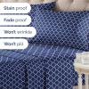 imageGrey Geometric Bed Sheets  1 Flat amp 1 Fitted Sheet amp 2 Pillowcases w Deep Pockets  Wrinkle amp Fade Free UltraSoft Breathable and Cooling  Luxury Moroccan Bed Set  Queen Size  Gray Quatrefoil55  Navy Quatrefoil