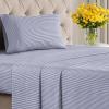 imageGrey Geometric Bed Sheets  1 Flat amp 1 Fitted Sheet amp 2 Pillowcases w Deep Pockets  Wrinkle amp Fade Free UltraSoft Breathable and Cooling  Luxury Moroccan Bed Set  Queen Size  Gray Quatrefoil67  Navy Ombre