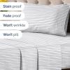 imageGrey Geometric Bed Sheets  1 Flat amp 1 Fitted Sheet amp 2 Pillowcases w Deep Pockets  Wrinkle amp Fade Free UltraSoft Breathable and Cooling  Luxury Moroccan Bed Set  Queen Size  Gray Quatrefoil66  Nautical Pinstripe