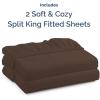 imageSplit King Fitted Bed Sheet  Bottom Single Fitted Sheet Only  Soft Hotel Luxury Bedding w 816 Inch Deep Pockets  Breathable Cooling amp Wrinkle Free  EasyCare Fade and Shrink Resistant  Brown