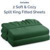 imageSplit King Fitted Bed Sheet  Bottom Single Fitted Sheet Only  Soft Hotel Luxury Bedding w 816 Inch Deep Pockets  Breathable amp Wrinkle Free  EasyCare Fade and Shrink Resistant  Emerald Green