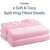 imageSplit King Fitted Bed Sheet  Bottom Single Fitted Sheet Only  UltraSoft Hotel Luxury Bedding w 816 Inch Deep Pockets  Breathable amp Wrinkle Free  EasyCare Fade amp Shrink Resistant  Light Pink