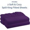 imageSplit King Fitted Bed Sheet  Bottom Single Fitted Sheet Only  UltraSoft Hotel Luxury Bedding w 816 Inch Deep Pockets  Breathable amp Wrinkle Free  EasyCare Fade and Shrink Resistant  Purple