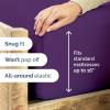 imageSplit King Fitted Bed Sheet  Bottom Single Fitted Sheet Only  UltraSoft Hotel Luxury Bedding w 816 Inch Deep Pockets  Breathable amp Wrinkle Free  EasyCare Fade and Shrink Resistant  Purple