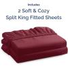imageSplit King Fitted Bed Sheet  Bottom Single Fitted Sheet Only  UltraSoft Hotel Luxury Bedding w 816 Inch Deep Pockets  Breathable amp Wrinkle Free  EasyCare Fade amp Shrink Resistant  Burgundy