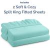 imageSplit King Fitted Bed Sheet  Bottom Single Fitted Sheet Only  UltraSoft Hotel Luxury Bedding w 816 Inch Deep Pockets  Breathable amp Wrinkle Free  EasyCare Fade amp Shrink Resistant  Spa Blue