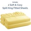 imageSplit King Fitted Bed Sheet  Bottom Single Fitted Sheet Only  UltraSoft Hotel Luxury Bedding w 816 Inch Deep Pockets  Breathable amp Wrinkle Free  EasyCare Fade and Shrink Resistant  Yellow