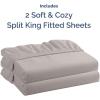 imageSplit King Fitted Bed Sheet  Bottom Single Fitted Sheet Only  UltraSoft Hotel Luxury Bedding w 816 Inch Deep Pockets  Breathable amp Wrinkle Free  EasyCare Fade amp Shrink Resistant  Light Grey