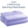 imageSplit King Fitted Bed Sheet  Bottom Single Fitted Sheet Only  UltraSoft Hotel Luxury Bedding w 816 Inch Deep Pockets  Breathable amp Wrinkle Free  EasyCare Fade amp Shrink Resistant  Lavender