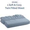 imageTwin Fitted Bed Sheet  Bottom Single Fitted Sheet Only  UltraSoft Hotel Luxury Bedding w 816 Inch Deep Pockets  Breathable amp Wrinkle Free  EasyCare Fade amp Shrink Resistant  Heathered Blue