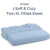 imageTwin XL Fitted Bed Sheet  Bottom Single Fitted Sheet Only  Soft Hotel Luxury Bedding w 816 Inch Deep Pockets  Breathable Cooling amp Wrinkle Free  EasyCare Fade and Shrink Resistant  Sky Blue