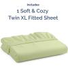 imageTwin XL Fitted Bed Sheet  Bottom Single Fitted Sheet Only  Soft Hotel Luxury Bedding w 816 Inch Deep Pockets  Breathable amp Wrinkle Free  EasyCare Fade and Shrink Resistant  Light Sage Green