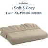 imageTwin XL Fitted Bed Sheet  Bottom Single Fitted Sheet Only  Soft Hotel Luxury Bedding w 816 Inch Deep Pockets  Breathable amp Wrinkle Free  EasyCare Fade and Shrink Resistant  Heathered Beige