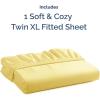 imageTwin XL Fitted Bed Sheet  Bottom Single Fitted Sheet Only  UltraSoft Hotel Luxury Bedding w 816 Inch Deep Pockets  Breathable Cooling amp Wrinkle Free  EasyFit Fade amp Shrink Resistant  Yellow