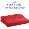 imageTwin XL Fitted Bed Sheet  Bottom Single Fitted Sheet Only  UltraSoft Hotel Luxury Bedding w 816 Inch Deep Pockets  Breathable Cooling amp Wrinkle Free  EasyCare Fade amp Shrink Resistant  Red